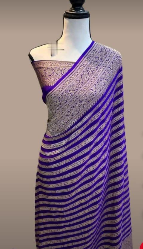 LC 83 Pure Soft Khadi Georgette Silk Wedding Sarees Wholesale Shop In Surat